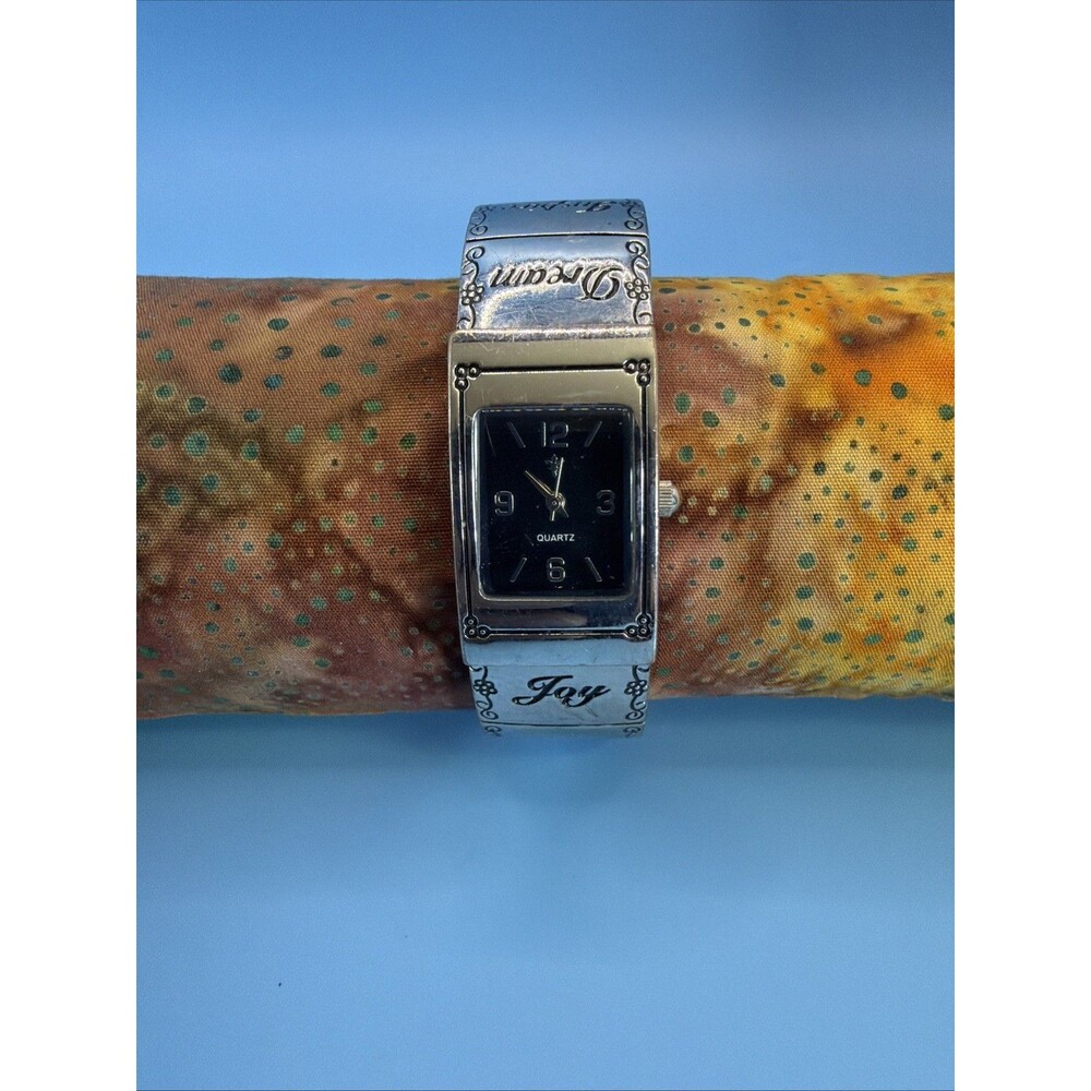 Vintage Inspirational Cuff Watch - Faith Joy Peace Love - MIYOTA 2035 - NEW BATT